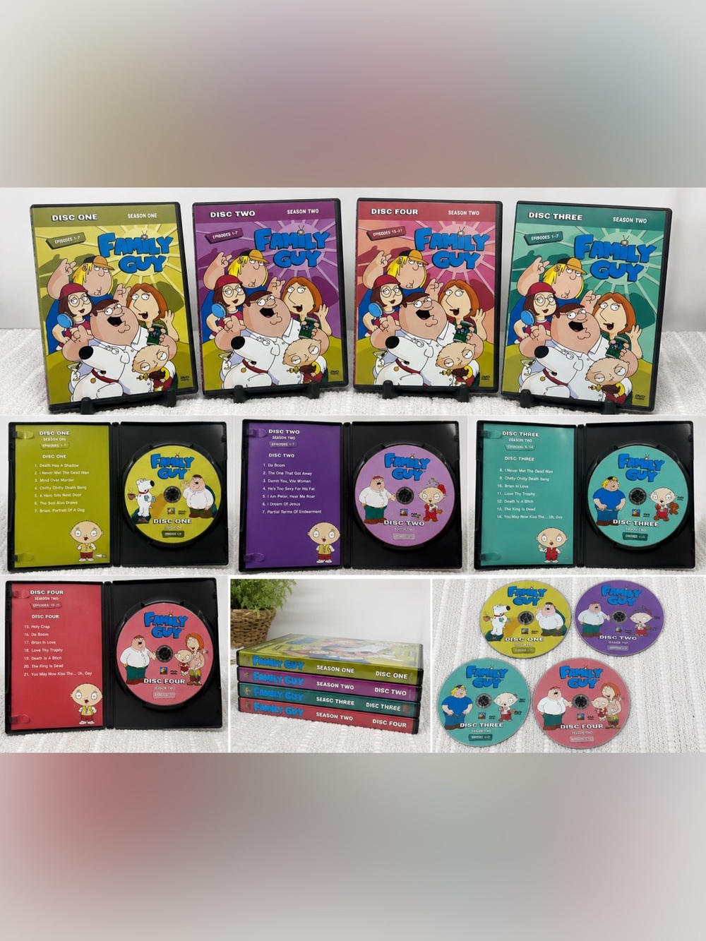 Family Guy DVD Lot Volumes Season One Episode 1-7 And Season Two Episode 1-21